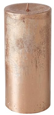 BOLTZE Shiny Stumpenkerze roségold 14cm (1 Stück)
