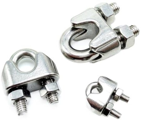 Abrazaderas De Cuerda De Cable Clip de cuerda alambre acero inoxidable, apretones cable(-)