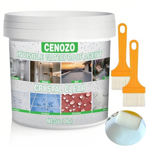 1kg Guaina Liquida Impermeabilizzante,Sigillante Impermeabile Trasparente per Interni & Esterni,Tetti,Bagni,Fornisce Protezione Impermeabile Invisibile per Calcestruzzo,Legno e Piastrelle – 1,4 m²