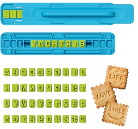 Formine per Biscotti Lettere e Numeri, Set di timbri per biscotti con lettere e numeri, per decorare torte, biscotti e pasta di zucchero, ideale per feste e regali