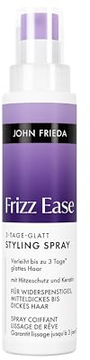 John Frieda Frizz Ease 3 Tage Glatt Styling Spray – Inhalt: 100 ml – Haartyp: für widerspenstiges, mitteldickes bis dickes Haar – Geeignet für farbbehandeltes Haar