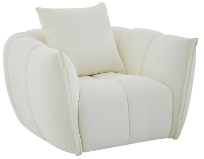 Vente-unique - Sessel mit gerader Rückenlehne Gonolon Stoff Beige 107 cmx98 | Gepolsterter Effekt | Strukturierte Oberfläche