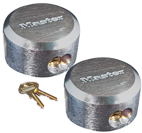 Master Lock 6271KA 2 Pack - 2-7/8in. ProSeries Reinforced Hidden Shackle Rekeyable Pin Tumbler Keyed Alike Padlock, Chrome