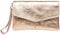 Caspar Elegante Leder Clutch Abendtasche aus samtweichem Nappaleder Damen Umhängetasche - PREMIUM LINE - Modell No.322 - Made in Italy, Farbe:roségold, Accessoires:One Size