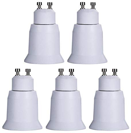 Demiawaking 5 Stk. GU10 zu E27 Adapter Schraube Licht Lampe Lampenfassung Adapter Sockel Konverter