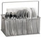 Mind Reader Network Collection, 4-Compartment Utensil or Supply Caddy with Handle, Countertop or Desktop Organizer, Metal Mesh, 10 L x 7 W x 4.75 H, Silver
