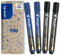 PILOT - Lot de 4 Marqueurs Permanents SCA 400 - Encre Indélébile sur Tous Supports - Très Couvrante et Résistante - 2 Noirs, 2 Bleus - Pointe biseautée (4,5 mm) pour tracé fin ou plus large