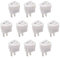 sourcing map 10Stk. Boot Wippschalter rund Kippschalter 2Pin EIN/AUS AC250V/3A 125V/6A Weiß
