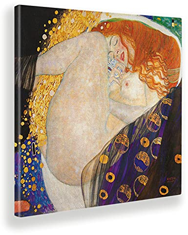 Giallobus - Gemälde - Gustav Klimt - Danae - Leinwand mit Standardrahmen - 100x100 - Bereit zum Aufhängen - Moderne Gemälde für zu Hause