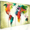 B&D XXL Acrylglasbild Weltkarte 200x80 cm 5 Teilig Wandbild auf Acryl Glasbilder Kunstdruck Moderne Acrylglas Platte Wanddekoration Geschenke Heimdekoration Glasbild - Abstrakt bunt Landkarte Reise