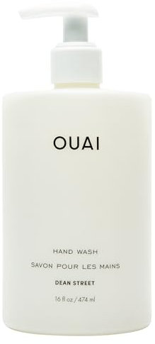 OUAI Hand Wash - Liquid Hand Soap with Jojoba, Avocado, & Rose Hip Oil for Replenished Skin - Gentle Exfoliating Bathroom + Kitchen Hand Soap (474ml)