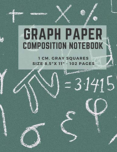 Graph Paper Composition Notebook: 1 cm Grid Paper for Math & Science Students, 8.5 x 11 Inch, 102 Pages