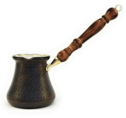 YDB You Deserve Better YDB Kupfer 2021 PCDA Serie 828 ml Türkische griechische arabische armenische Kaffeekanne mit Holzgriff Dickstes massives gehämmertes antikes Kupfer Cezve Jazva XXL YDB PCDA XXL
