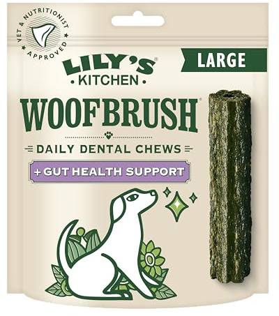 Lily's Kitchen Woofbrush Gut Health Dental Chew - Natural Dental Sticks for Large Dogs (28 x 47g)
