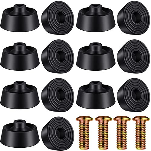 Shihanee 15 Pcs Door Stop Rubber Tip Replacement Black Rubber Door Stopper Rubber Tips for Door Stops Replacement Stopper Ends with Screws for Door Stop