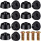 Shihanee 15 Pcs Door Stop Rubber Tip Replacement Black Rubber Door Stopper Rubber Tips for Door Stops Replacement Stopper Ends with Screws for Door Stop