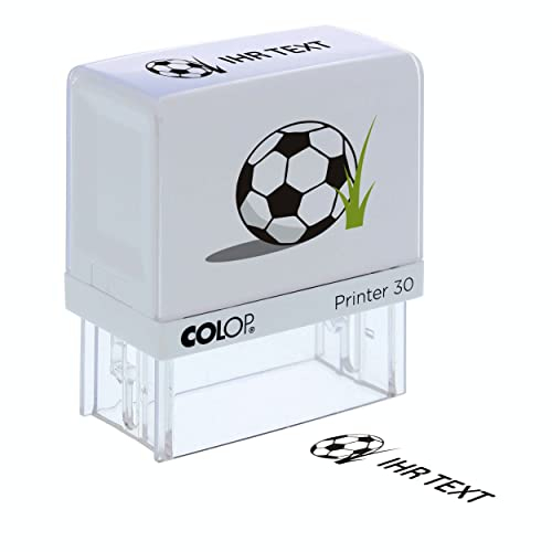stempel-fabrik Kinderstempel Namensstempel/Personalisierter Adresstempel - Stempel für Kinder mit Motiv Fussball für Schüler/Schule und Kindergarten als Geschenk
