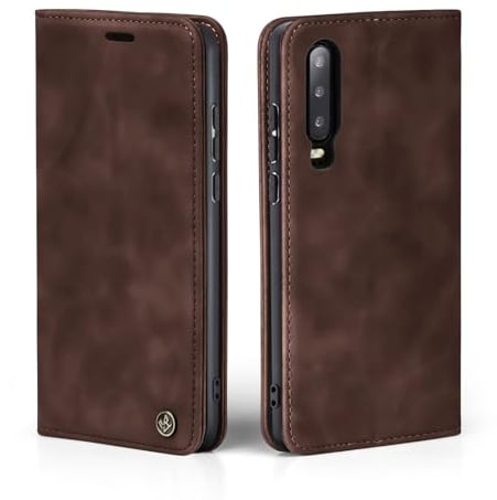 LBH Handyhülle für Huawei P20 Pro in Dunkelbraun mit Karten- und Geldfach Smartphone Hülle mit Standfunktion Flip Case Schutzhülle Magnetverschluss Vintage