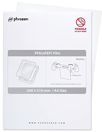Phrozen PFA Release Film für Resin 3D Drucker | A4-Format nFEP Trenn Folie für Sonic Mini Series, Mighty 4K LCD Printer | Langlebig, Stärkere Trennfunktion -3 Stück (210x290 mm)