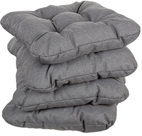 Gutekissen® Stuhlkissen gesteppt Polsterauflage Auflage für Stühle/Bänke für Haus und Garten Sitzauflage Gartenkissen Sitzkissen viele Farben PI1 (45x45, Grau, 2)