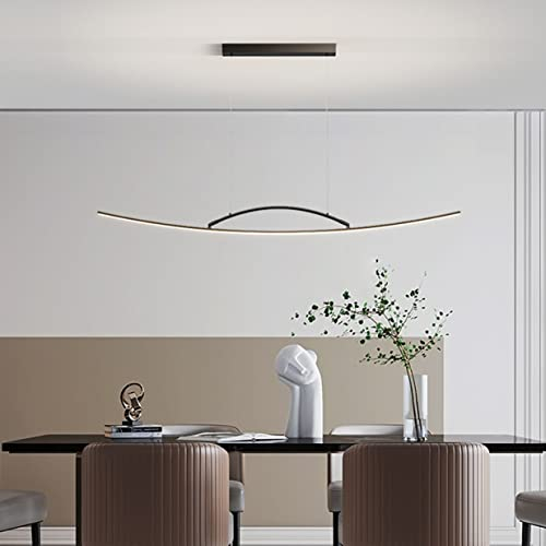 Bellastein LED Pendelleuchte Esstisch Pendellampe Höhenverstellbar Esszimmerlampen Modern LED Hängelampe Dimmbar Mit Fernbedienung Küchen Bar Hängeleuchte (Schwarz, 100cm)