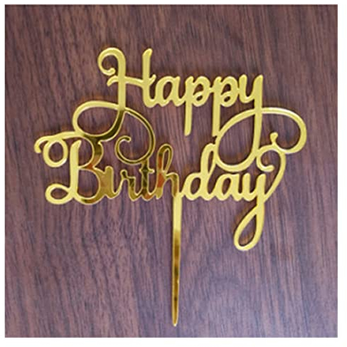 DituVogue cake topper Happy Birthday Love Flag Cake Topper Acrylic Letter Cake Top Flag Decoration For Birthday Party Wedding Supplies cake toppers (Color : 007)
