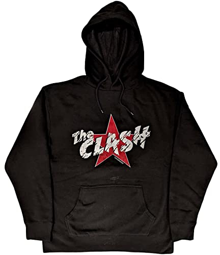 The Clash Kapuzenpullover Star Band Logo Nue offiziell Unisex Schwarz Pullover XL