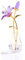 Figura de flor de lirio de cristal, regalos coleccionables para mujeres, flores de lilio de vidrio con tallo de metal, jarrón de cristal para boda, fiesta, decoración del hogar (morado)