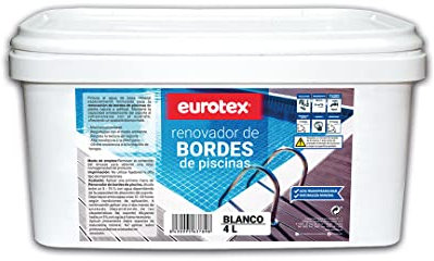 Nazza Renovador de Bordes de Piscina - Respetuosa con el medio ambiente - Pintura para Bordes de Piscina al Agua - Blanco 4L - Mantiene la capacidad antideslizante del soporte