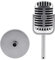 LANTRO JS Microfono vocale dinamico retrò classico, modello vintage con supporto, microfono antico, decorazione per costume per feste, riprese karaoke (argento)