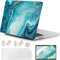 MUSHUI for MacBook Air 13.6 inch Case 2025 2024 2023 2022 M4 M3 M2, Ultra-Thin UV-Printed Hard Shell Cover for MacBook Air 13.6 A3240 A3113 A2681, Keyboard Cover & Screen Protector, Blue-green Marble