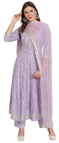 Rangnavi Donne Rayon Anarkali Ricamato Stampato Anarkali Salwar Kameez