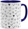 OM3® witzige Kaffeetasse mit Vaginas Vulva Tasse Muschi Rundherum-Muster | Keramik Becher | 11oz 325ml | Rundumdruck | Dunkelblau