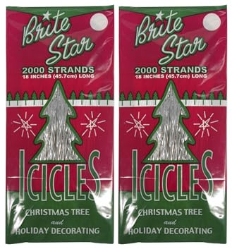Brite Star 2000 Strands 18 inch Icicles, Silver (Set of 2)