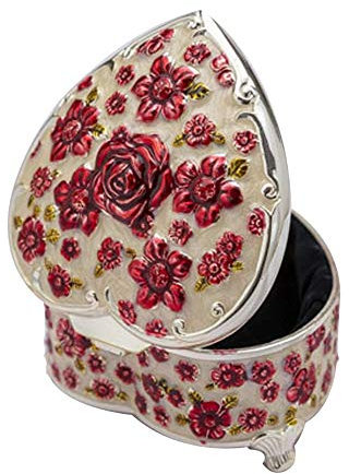 AVFORA Schatztruhe Schmuckschatulle Prinzessin Zuhause Schmuckschatulle Metall Mode Ohrstecker Ohrring Aufbewahrungsbox Gypsophila Heimdekoration (Color : Red, Size : 6.9X5.5X3.2CM)