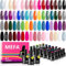 MEFA Vernis Semi Permanent 35PCS, 32 Couleur Vernis Gel UV LED Semi Permanent Kit avec Top Coat, Base Coat, Matte Top Coat, Soak Off UV LED Vernis à Ongles Gel Complet pour Gel Ongle Manucure Nail Art