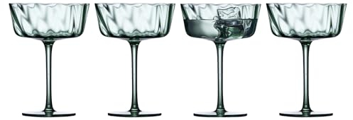 Lyngby Glas Vienna Champagner-Schale, Sektglas, Cocktailglas, 35 cl, 4 Stck., Grün