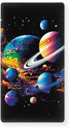 Wanyint Spannbettlaken, Motiv: Galaxie-Weltraum-Druck, dehnbarer Bezug für Kinderbett, atmungsaktiv und rutschfest, ultraweicher Plüschbezug für Kinderbetten