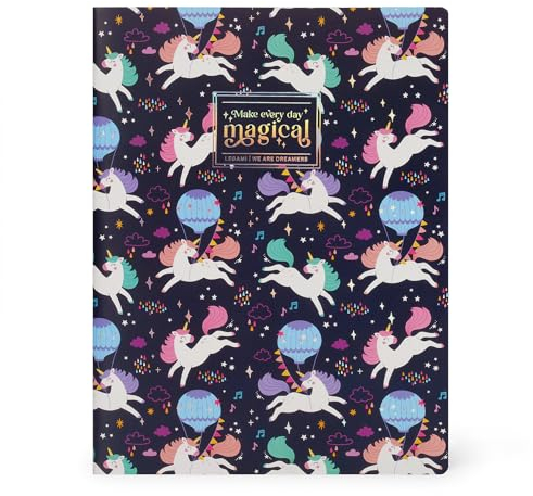 Legami - Großes liniertes Notizbuch - Seitenformat B5, großes Notizbuch mit Lineatur, FSC-zertifiziertes Papier, 18,5 x 24,8 cm, Einhorn-Thema