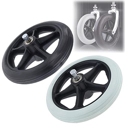 KWIBYBGS Rad-Ersatzteile Für Rollstühle, Laufräder, Verschleißfrad, 5/16 Zoll (8 Mm) Lager, Vordere Rolle Des Rollstuhls/Gray/6Inch/15Cm