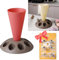 CRUIFU Piping Bag Holder Stand for Filling, Pastry Bag Holder Stand, Decorating Bag Holder with 8 Slots Nozzles Holder, Plastic Pastry Bag Stand for Cake Decorating Kit, Baking Accessories (Red)