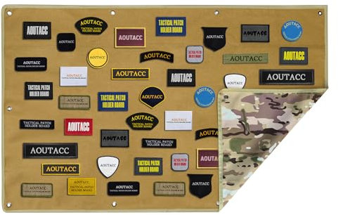 AOUTACC Panneau de support de patch militaire tactique avec crochet et boucle, panneau d'affichage tactique pour uniforme militaire badges auto-agrippants - CP (110 x 70 cm)