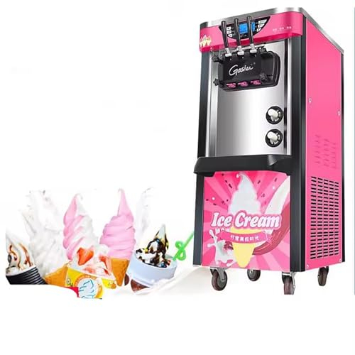 Máquina Vertical Para Hacer Helados,máquina Para Hacer Sorbetes Yogur Helado Con Cilindrodoblematerial Y 3 Salidas,12niveles Ajustables Suavidad/dureza Y Alarma Escasez Material, Salida 26-28L/h