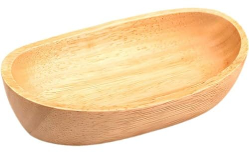 Wooden Bowl Boat Shaped Plate Sushi Snack Plate Fruit Salad Dessert Bowl Tableware for Kitchen Item Utensils Home Dinnerware