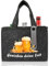 ipow Männerhandtasche Bier Flaschentasche mit Flaschenöffner, Flaschenträger 6 Flaschen aus hochwertigem Filz, wunderbares Geschenk für Herren, Vater, Sohn, Freund in Grau