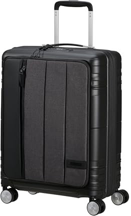 American Tourister Hello Cabin - Spinner S, Erweiterbar Handgepäck, 55 cm, 39/45 L, Grau (Grey Melange)
