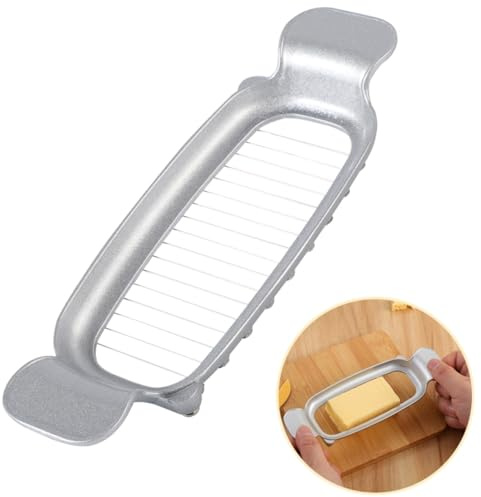 KiauFdcf Stainless Steel Multipurpose Cheese Slicer,with Ergonomic Handle, Suitable for Cutting Cheese, Butter, Eggs, Fruit and Other Softer Solid Food Use.