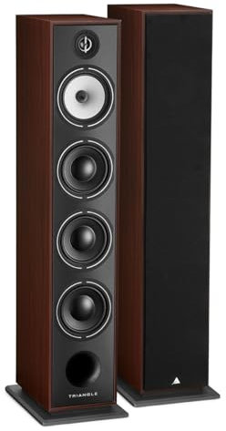 Triangle - Enceinte Colonne Hi-FI BOREA BR09 - Puissance Admissible 170W - Rendement 92 DB/W/m – Haut-parleurs 16 cm – Polyvalente Musique et Home-Cinéma - 206 x 1095 x 314 mm - Noyer (Paire)