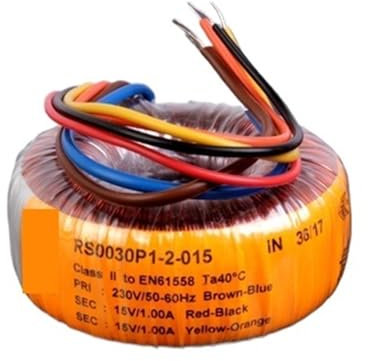 KOSBO Trasformatore toroidale Doppio 6V 9V 12V 15V 18V 25V 30W Anello Mucca 30VA(30W Dual 15V)