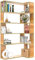 CHOWGOLI Bücherregal, L-förmiges Eckregal mit 5 Ebenen, Eck-Bücherregal, Großer Offener Standregale, Bücherregal Ecke Holzfarbe, eckbücherregal für Schlafzimmer, Wohnzimmer, Arbeitszimmer, 90x48x169cm